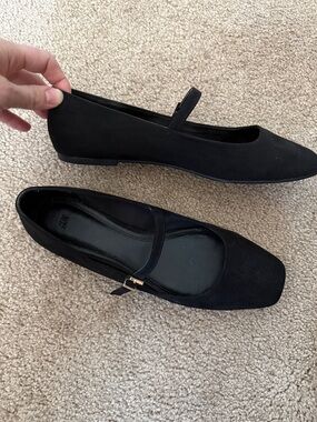 Black Mary Jane Flat Women's Shoes